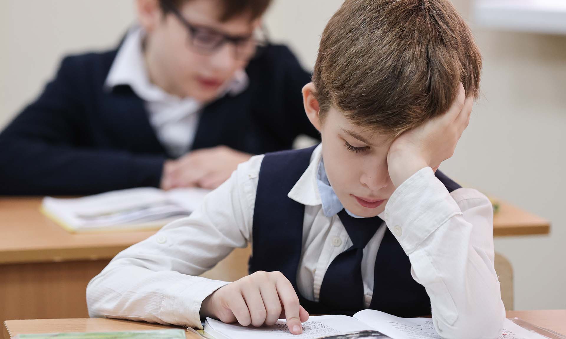 Ученик во время урока