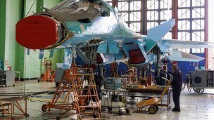 Истребитель-бомбардировщик Су-34 в Новосибирском авиационном заводе имени В. П. Чкалова