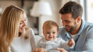 Родители во время игры с ребёнком