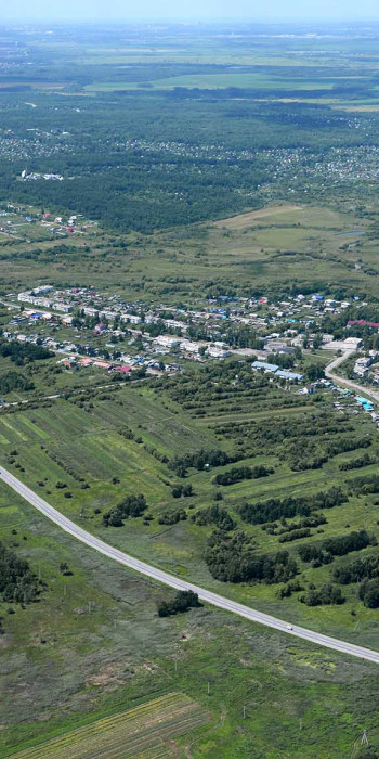 Вид с высоты на природу Хабаровского края