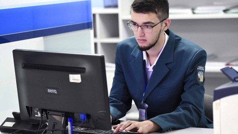 сотрудник налоговой службы во время работы