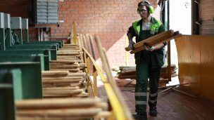 Лесопильный цех деревообрабатывающего завода