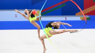 Спортсменки команды "Небесная грация" (Россия) 