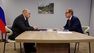 Встреча Михаила Мишустина и губернатор Алтайского края Виктора Томенко