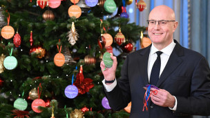 Дмитрий Чернышенко рядом с "Елкой желаний"