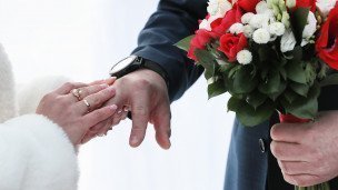 Обручальные кольца на свадьбе
