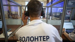 Волонтер за работой 