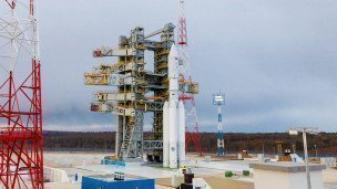 Ракета-носитель на испытательном полигоне