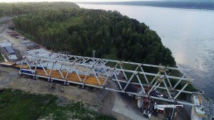 Левобережный участок строительства автомобильного моста