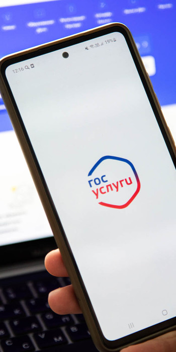 портал госуслуги на экране смартфона