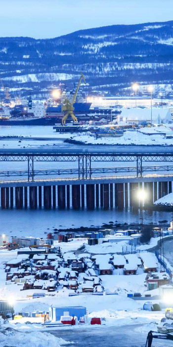 вид на мост в мурманске