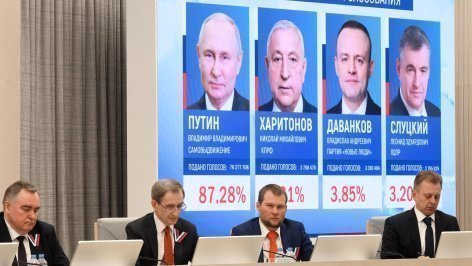 Заседание Центральной избирательной комиссии РФ по итогам голосования на выборах президента РФ