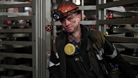 Шахтер после смены в шахте