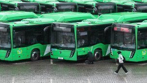 Новые автобусы дальний план