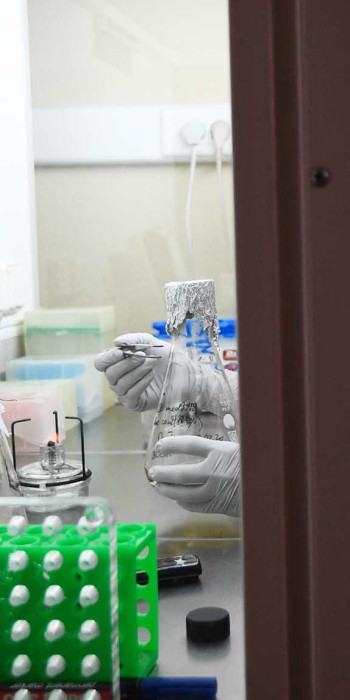 Сотрудник в лаборатории