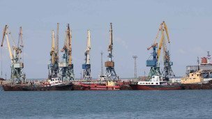 Вид на Бердянский морской порт