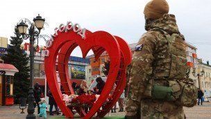 Военнослужащий в центре Белгорода