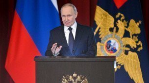 Владимир Путин во время ежегодного расширенного заседания коллегии МВД