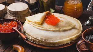 Блины с красной икрой