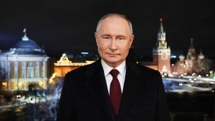 Президент России Владимир Путин во время новогоднего обращения к россиянам