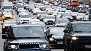 Автомобильная пробка в центре Москвы
