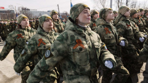 Участники центра "ВОИН" на военном параде