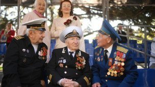 Ветераны на военном параде