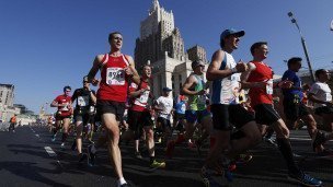 Жители Москвы во время забега