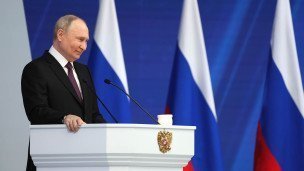 Президент РФ Владимир Путин обращается с посланием к Федеральному Собранию