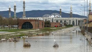 Затопленные улицы в результате обильных дождей
