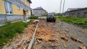 Печные трубы развалились в домах в Северо-Курильске во время сильнейшего землетрясения