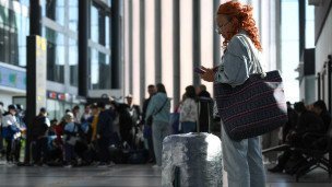Пассажир с багажом в аэропорту