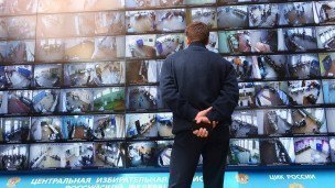 Трансляция голосования избирателей на выборах президента РФ с видеокамер, установленных на избирательных участках