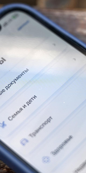 Приложение Госуслуги на экране телефона 