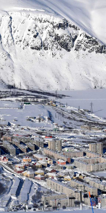 Вид на Кировск с горы Вудъяврчорр