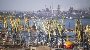 Морской порт и Азовсталь в Мариуполе