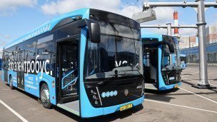 Электробусы на территории электробусного парка