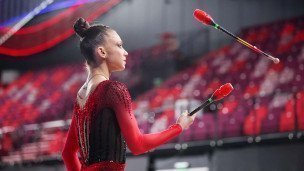 Гимнастка на чемпионате 