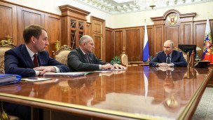 Встреча президента РФ Путина с главами МЧС России Куренковым и Минприроды РФ Козловым