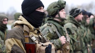 мобилизованные солдаты в строю